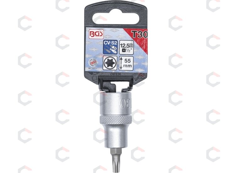 Antgalis įpresuotas į galvutę | 12,5 mm (1/2") | T-Star (Torx) T30 (4371) 1 Antgalis įpresuotas į galvutę | 12,5 mm (1/2") | T-Star (Torx) T30 (4371) 1
