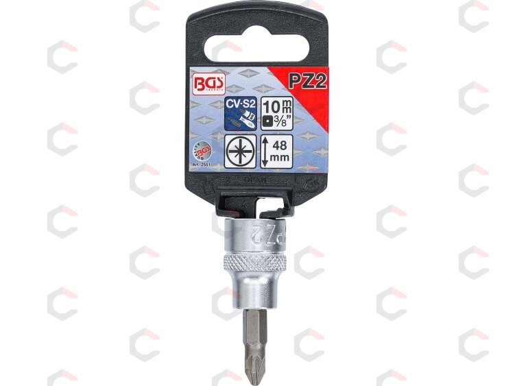 Antgalis įpresuotas į galvutę | 10 mm (3/8") | Kryžminis PZ2 (2551) 1 Antgalis įpresuotas į galvutę | 10 mm (3/8") | Kryžminis PZ2 (2551) 1
