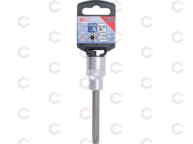 Antgalis įpresuotas į galvutę | ilgis 100 mm | 12,5 mm (1/2") | T-star (Torx) T50 (4474) 1 Antgalis įpresuotas į galvutę | ilgis 100 mm | 12,5 mm (1/2") | T-star (Torx) T50 (4474) 1