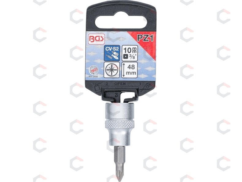 Antgalis įpresuotas į galvutę | 10 mm (3/8") | Kryžminis PZ1 (2550) 1 Antgalis įpresuotas į galvutę | 10 mm (3/8") | Kryžminis PZ1 (2550) 1