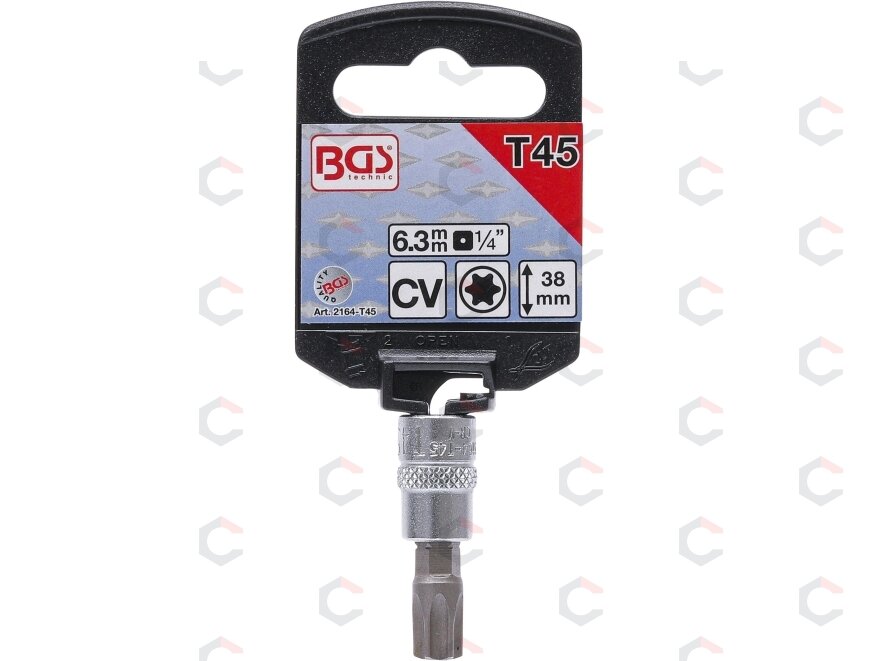 Antgalis įpresuotas į galvutę | 6.3 mm (1/4") | T-Star (Torx) T45 (2164-T45) 1 Antgalis įpresuotas į galvutę | 6.3 mm (1/4") | T-Star (Torx) T45 (2164-T45) 1