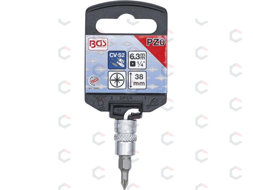 Antgalis įpresuotas į galvutę | 6.3 mm (1/4") | Kryžminis PZ0 (2505) 1