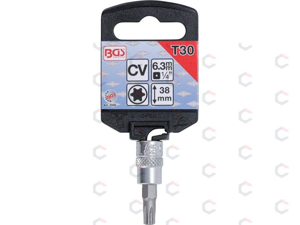 Antgalis įpresuotas į galvutę | 6.3 mm (1/4") | T-Star (Torx) T30 (2595) 1 Antgalis įpresuotas į galvutę | 6.3 mm (1/4") | T-Star (Torx) T30 (2595) 1