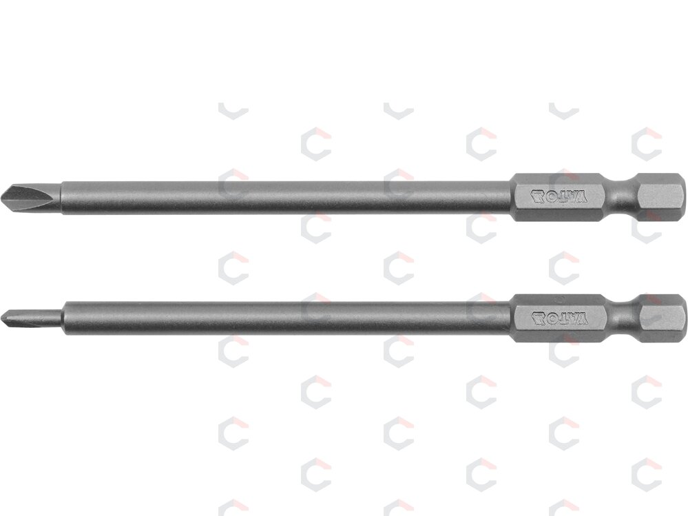 Antgaliai kryžminiai trikampiai 1/4", 2vnt, :0x100mm ; 1x100mm "Yato" (YT-0493) Antgaliai kryžminiai trikampiai 1/4", 2vnt, :0x100mm ; 1x100mm "Yato" (YT-0493)
