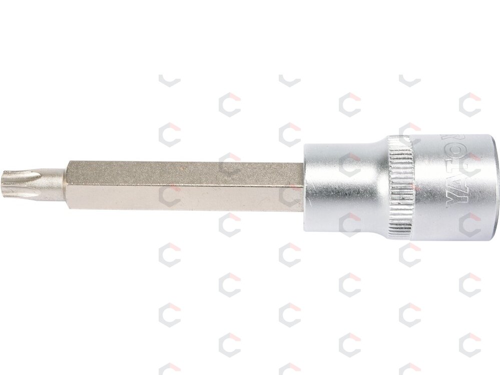 Antgalis įpresuotas į galvutę 1/2", 100 mm ilgio, T40 (YT-04324) 1