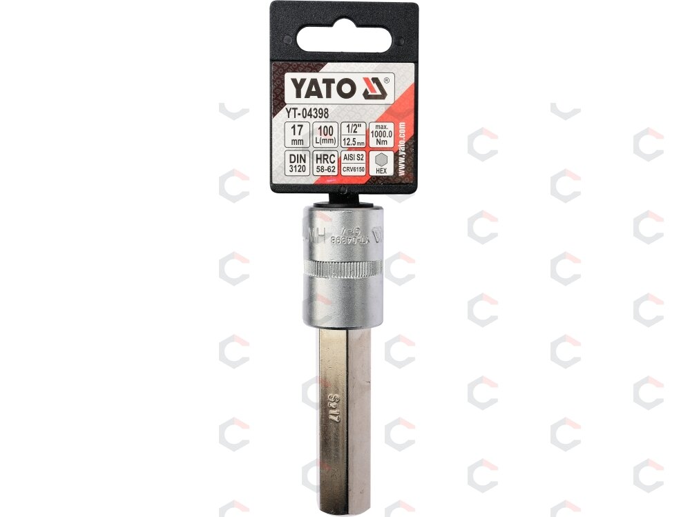 Antgalis įpresuotas į galvutę 1/2" hex 17 mm X 100 mm (YT-04398) 1 Antgalis įpresuotas į galvutę 1/2" hex 17 mm X 100 mm (YT-04398) 1