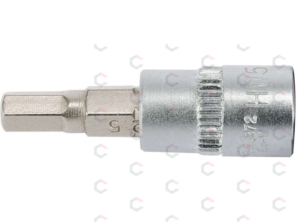 Antgalis įpresuotas į galvutę | 6,3 mm (1/4") | hex šešiakampis 5 mm (YT-04372) 1 Antgalis įpresuotas į galvutę | 6,3 mm (1/4") | hex šešiakampis 5 mm (YT-04372) 1