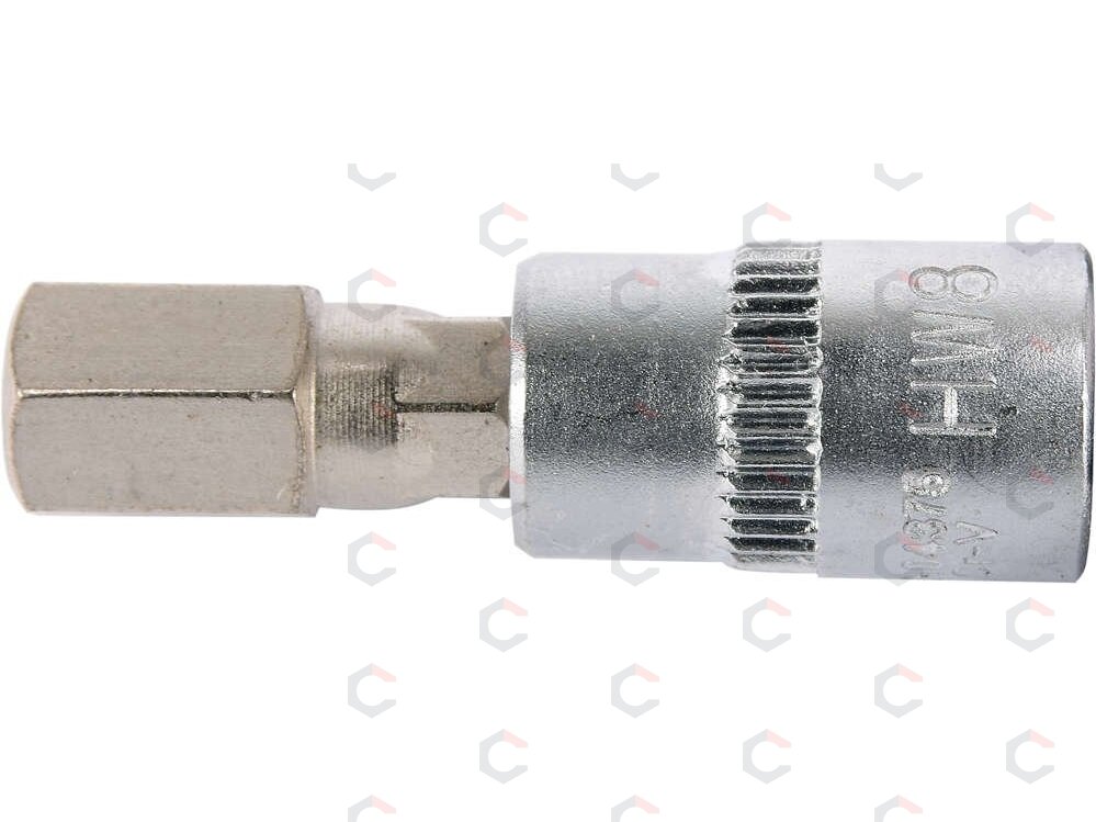 Antgalis įpresuotas į galvutę | 6,3 mm (1/4") | hex šešiakampis 8 mm (YT-04375) 1 Antgalis įpresuotas į galvutę | 6,3 mm (1/4") | hex šešiakampis 8 mm (YT-04375) 1
