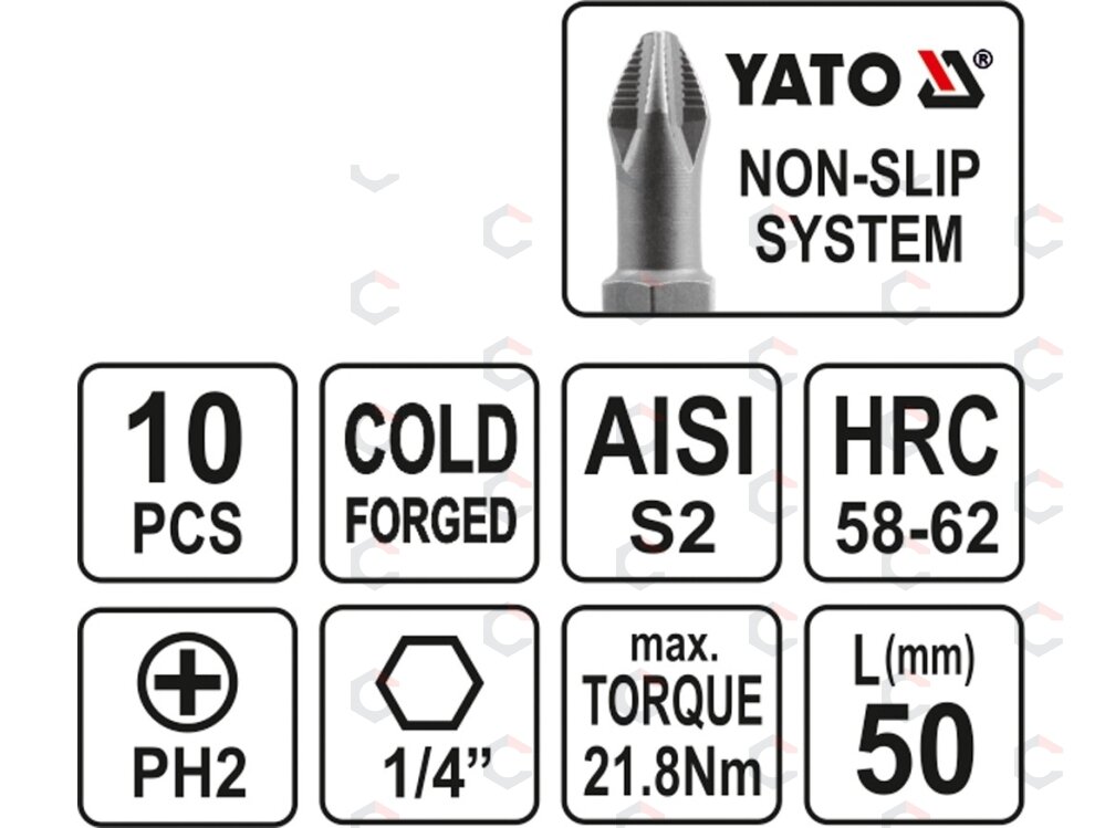 Antgalis PH2x50 mm 10 vnt. (YT-0478) 2