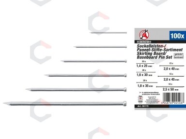 Apvadų / plintusų vinių rinkinys | 100 vnt. (88178) Apvadų / plintusų vinių rinkinys | 100 vnt. (88178)