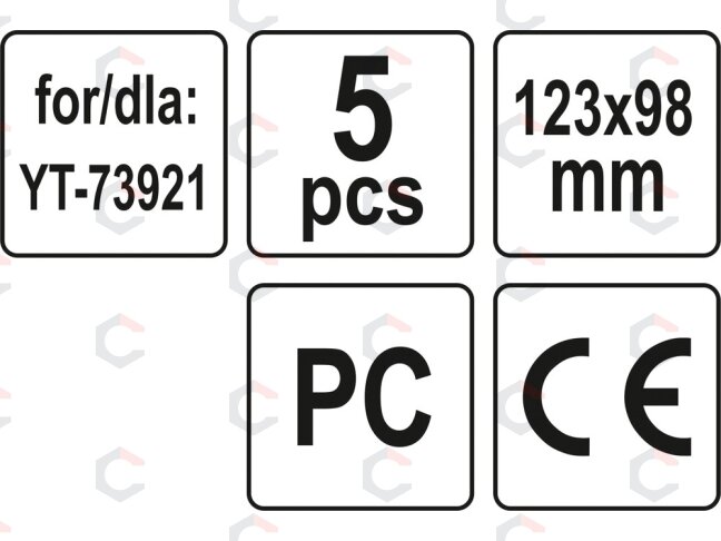 Apsauginis stikliukas kaukei / skydeliui YT-73921 | 5 vnt. (YT-73924) 2 Apsauginis stikliukas kaukei / skydeliui YT-73921 | 5 vnt. (YT-73924) 2