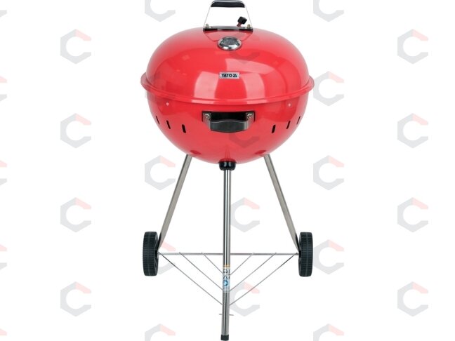 Apvali kepsninė / grilis | XXL grotelės 54 cm, raudona (YG-20304)