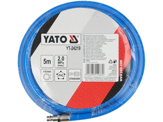 Pneumatinė PVC žarna su greitosiomis jungtimis, 8 mm, 5 m YATO (YT-24219) 3