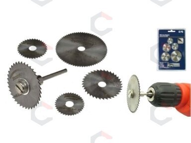 Atpjovimo diskelių rinkinys | HSS | Φ22 Φ25 Φ32 Φ35 Φ44 mm | 6 vnt. (SK2561) Atpjovimo diskelių rinkinys | HSS | Φ22 Φ25 Φ32 Φ35 Φ44 mm | 6 vnt. (SK2561)