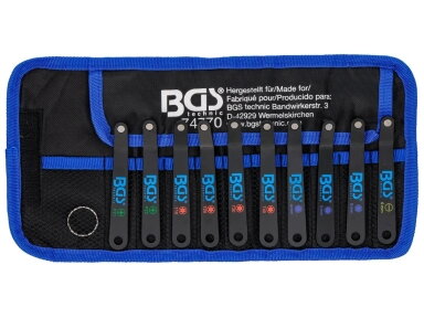 Žemo profilio atsuktuvų rinkinys BGS | SL, PZ, Torx, HEX | 10 vnt. (74770)
