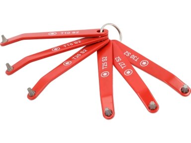 Žemo profilio Torx atsuktuvų rinkinys | T10–T30 | 6 vnt. (YT-77751) Žemo profilio Torx atsuktuvų rinkinys | T10–T30 | 6 vnt. (YT-77751)