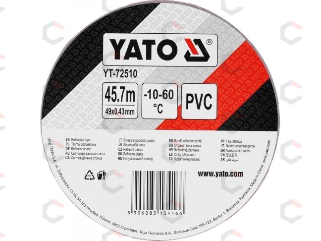 Atšvaitinė juosta su rodyklėmis | balta-raudona | 49 mm x 45,7 m (YT-72510) 2 Atšvaitinė juosta su rodyklėmis | balta-raudona | 49 mm x 45,7 m (YT-72510) 2