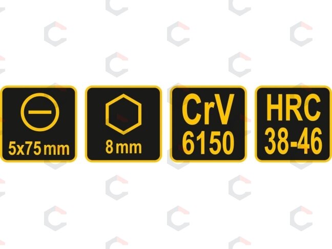 Atsuktuvas kalamas | šešiakampis | Plokščias 5 X 75 mm (62160) 3 Atsuktuvas kalamas | šešiakampis | Plokščias 5 X 75 mm (62160) 3