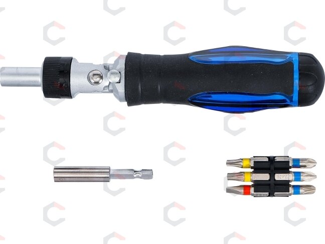 Atsuktuvo antgalių rinkinys su šarnyrine terkšle | 1/4" | 14 vnt. (70053) 5 Atsuktuvo antgalių rinkinys su šarnyrine terkšle | 1/4" | 14 vnt. (70053) 5