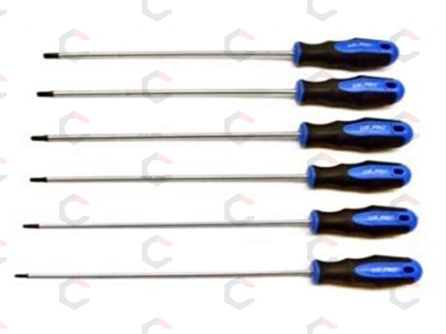 Atsuktuvų rinkinys | ilgas tipas | T-star (Torx) T10 - T30 | 6 vnt. (V1591) Atsuktuvų rinkinys | ilgas tipas | T-star (Torx) T10 - T30 | 6 vnt. (V1591)