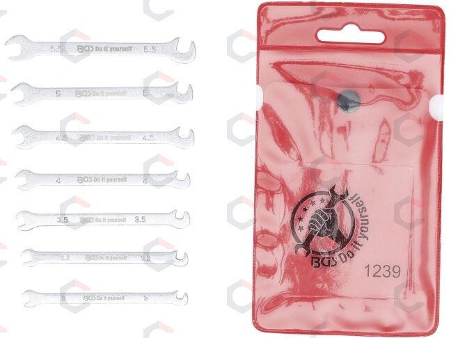 Atvirų raktų rinkinys mažais numeriais rinkinys | mini versija | 3-5,5 mm | 7 vnt. (1239) 1 Atvirų raktų rinkinys mažais numeriais rinkinys | mini versija | 3-5,5 mm | 7 vnt. (1239) 1