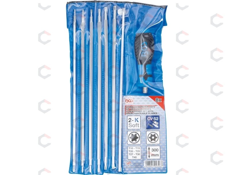 Atsuktuvų rinkinys su keičiamomis mentėmis – Torx / Torx su skyle – 8 vnt. (2326) 2