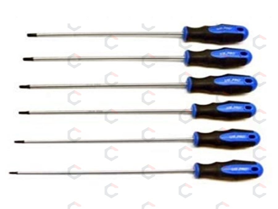 Atsuktuvų rinkinys | ilgas tipas | T-star (Torx) T10 - T30 | 6 vnt. (V1591)