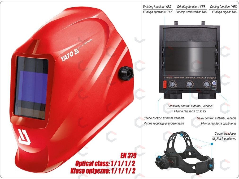 Automatinė suvirinimo kaukė su tamsėjimo filtru | UV/IR apsauga | MIG/MAG/TIG (YT-73925) 2 Automatinė suvirinimo kaukė su tamsėjimo filtru | UV/IR apsauga | MIG/MAG/TIG (YT-73925) 2