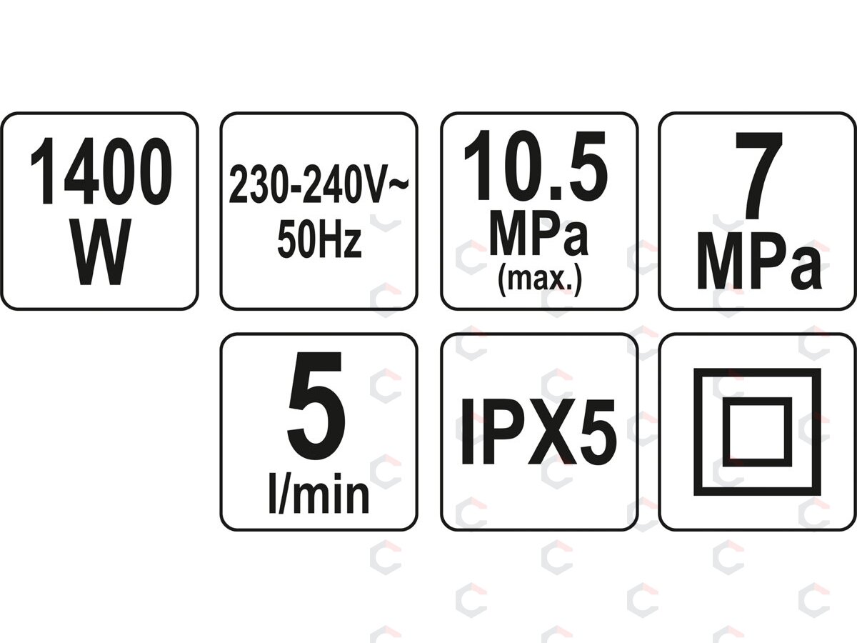 Aukšto slėgio plovimo įrenginys | su aksesuarais | 105 BAR / 1400 W (YT-85910) 5 Aukšto slėgio plovimo įrenginys | su aksesuarais | 105 BAR / 1400 W (YT-85910) 5