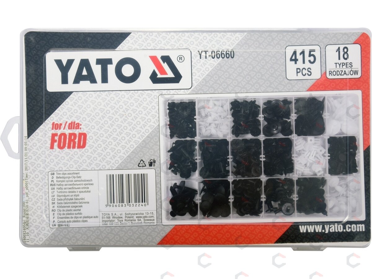 Automobilinis klipsų asortimentas Ford | 415 vnt. (YT-06660) 1 Automobilinis klipsų asortimentas Ford | 415 vnt. (YT-06660) 1
