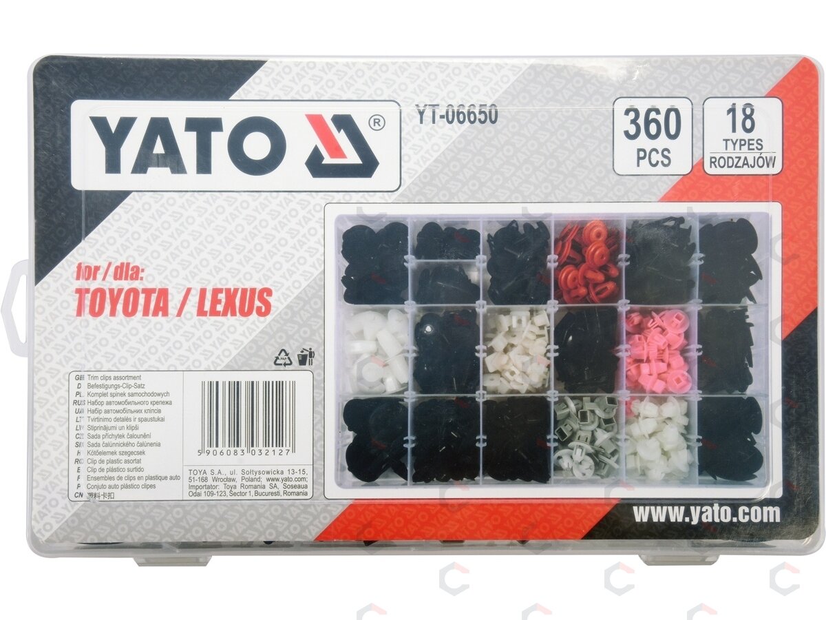 Automobilinis klipsų asortimentas Toyota, Lexus | 360 vnt. (YT-06650) 1 Automobilinis klipsų asortimentas Toyota, Lexus | 360 vnt. (YT-06650) 1