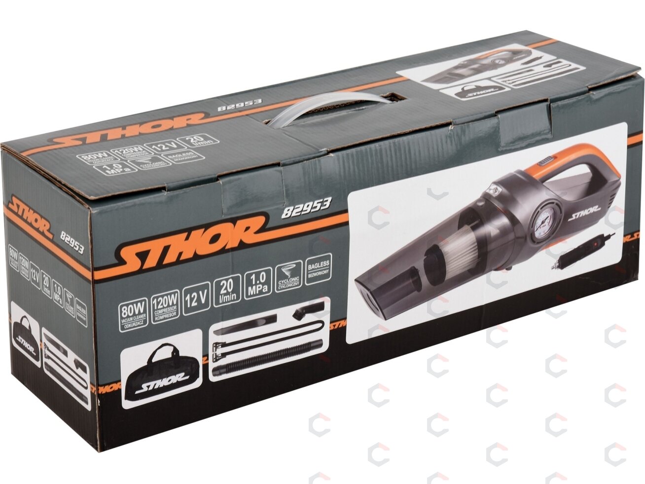 Automobilinis dulkių siurblys | su manometru ir kompresoriumi | 12V 80W (82953) 3 Automobilinis dulkių siurblys | su manometru ir kompresoriumi | 12V 80W (82953) 3