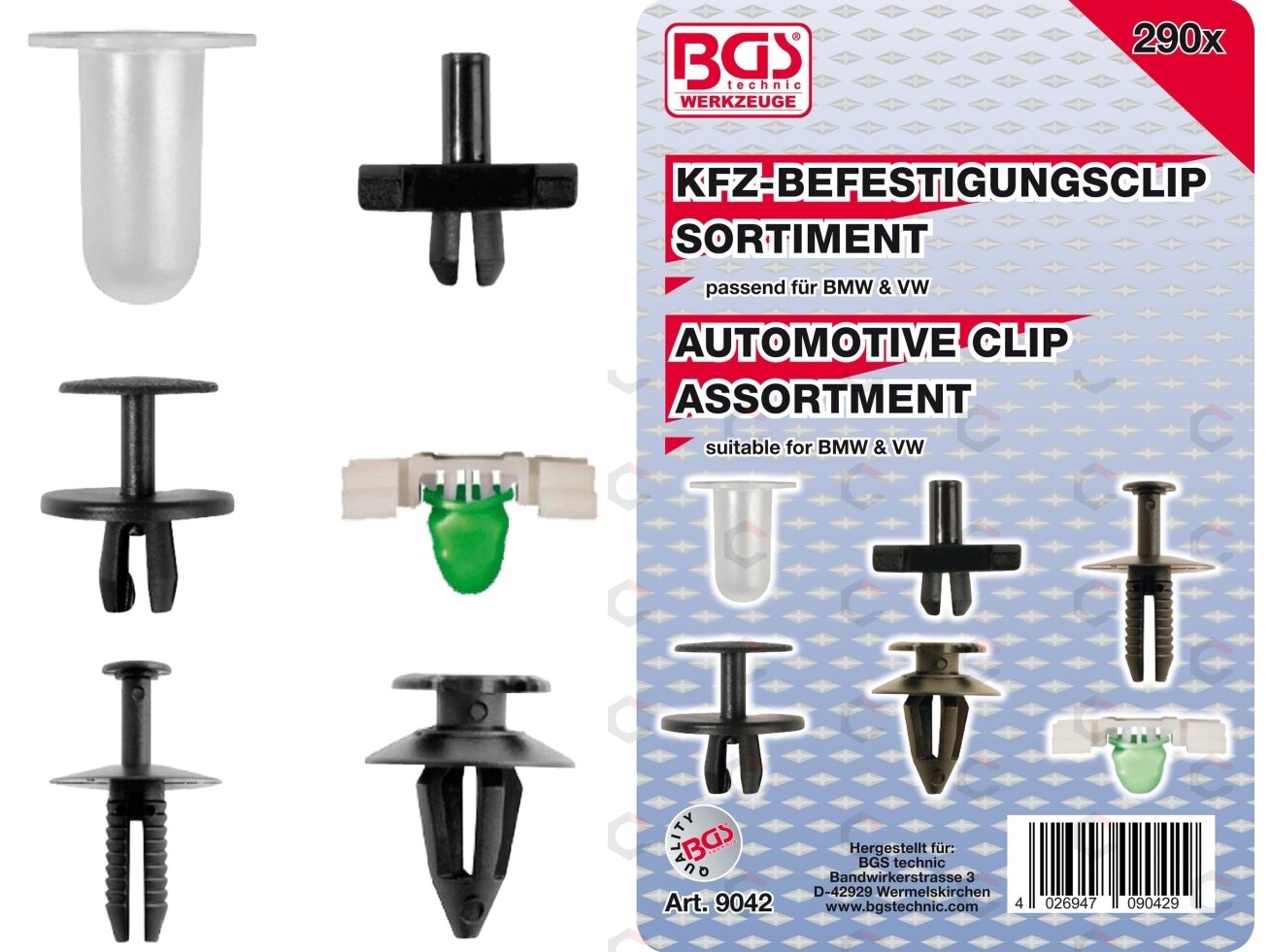 Automobilinis klipsų asortimentas BMW, VW | 290 vnt. (9042) Automobilinis klipsų asortimentas BMW, VW | 290 vnt. (9042)
