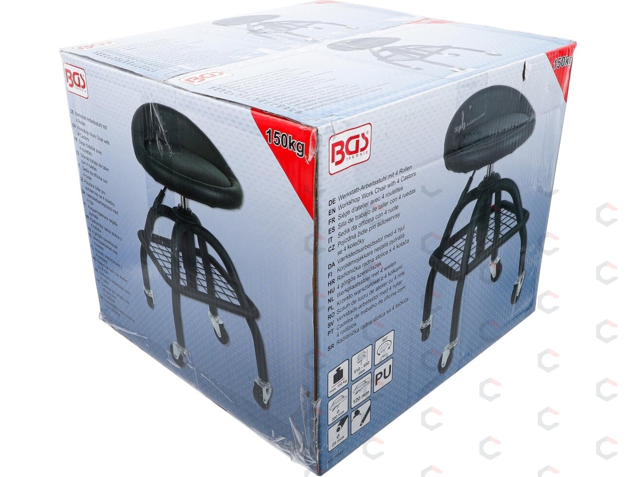 Autoserviso kėdutė su ratukais | reguliuojamas aukštis | 540–680 mm (70145) 4