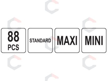 Automobilių saugiklių asortimentas | mini / standart / maxi | 88 vnt. (YT-83147) 2 Automobilių saugiklių asortimentas | mini / standart / maxi | 88 vnt. (YT-83147) 2
