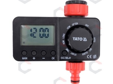 Automatinis sodo laistymo valdiklis | LCD, 6 ciklai/d., 1–360 min (YT-90200)