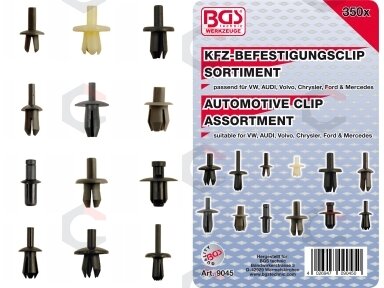 Automobilinis klipsų asortimentas VW, Audi, Volvo, Chrysler, Ford, Mercedes | 350 vnt. (9045) Automobilinis klipsų asortimentas VW, Audi, Volvo, Chrysler, Ford, Mercedes | 350 vnt. (9045)