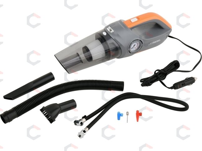 Automobilinis dulkių siurblys | su manometru ir kompresoriumi | 12V 80W (82953) 1 Automobilinis dulkių siurblys | su manometru ir kompresoriumi | 12V 80W (82953) 1