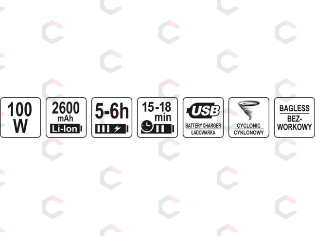 Automobilinis dulkių siurblys | turbo | akumuliatorinis | 100W (82970) 7