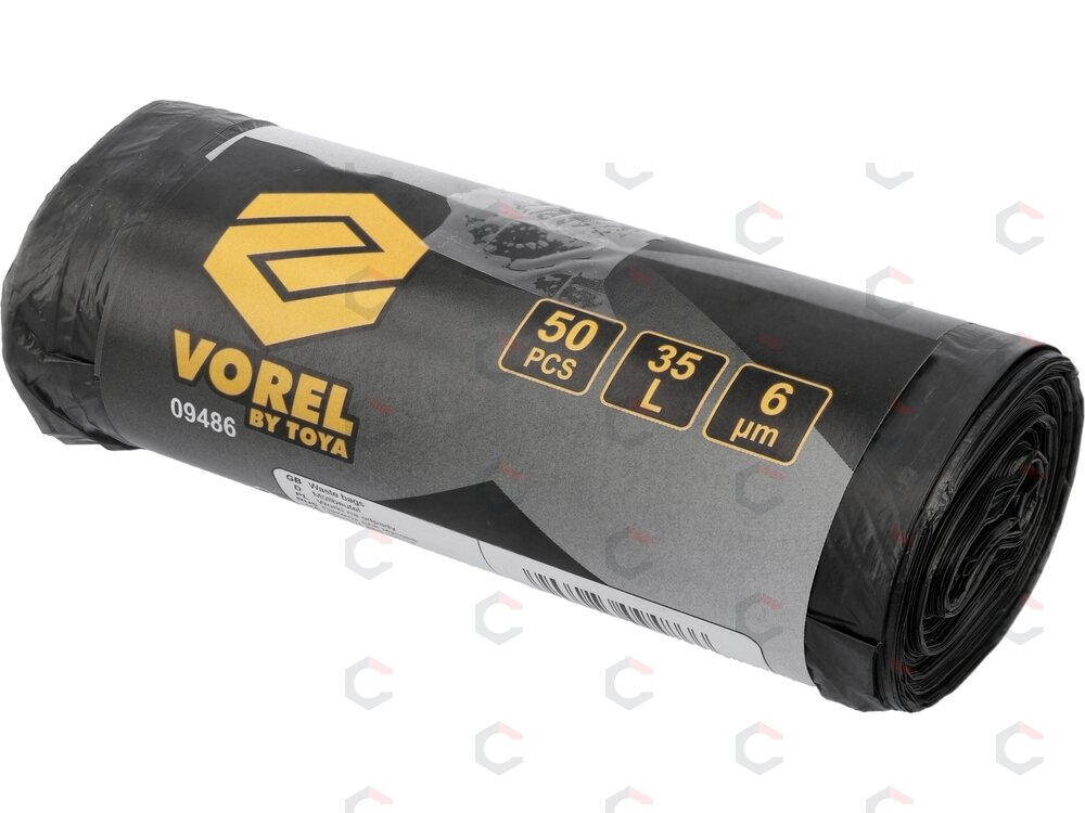 Šiukšlių maišai VOREL | 35 l | 50 vnt. | 6 μm (09486) 2