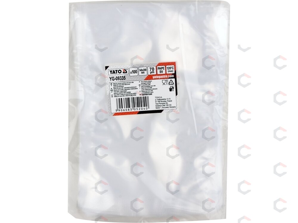 Maišeliai sous-vide ir kameriniams vakuumatoriams | 140 × 200 mm | 70 µm (YG-09335) Maišeliai sous-vide ir kameriniams vakuumatoriams | 140 × 200 mm | 70 µm (YG-09335)