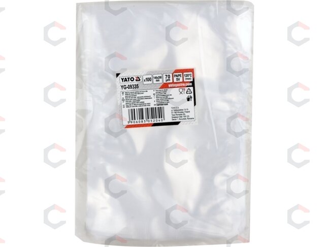 Maišeliai sous-vide ir kameriniams vakuumatoriams | 140 × 200 mm | 70 µm (YG-09335) Maišeliai sous-vide ir kameriniams vakuumatoriams | 140 × 200 mm | 70 µm (YG-09335)