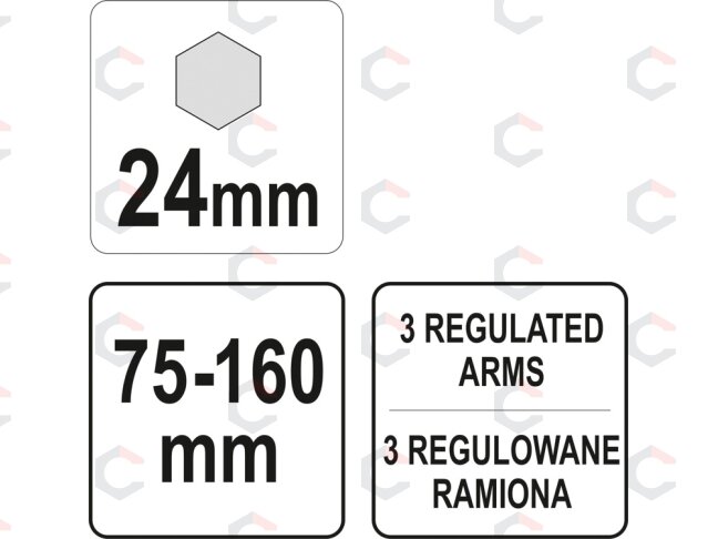 Bako jutiklio veržliaraktis, reguliuojamas | 75 - 160 mm | 24 mm (YT-06288) 3 Bako jutiklio veržliaraktis, reguliuojamas | 75 - 160 mm | 24 mm (YT-06288) 3