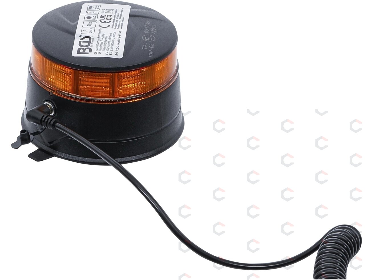Akumuliatorinis LED įspėjamasis švyturėlis BGS | 12/24 V | Ø 130 mm | magnetinis (70343) 2 Akumuliatorinis LED įspėjamasis švyturėlis BGS | 12/24 V | Ø 130 mm | magnetinis (70343) 2