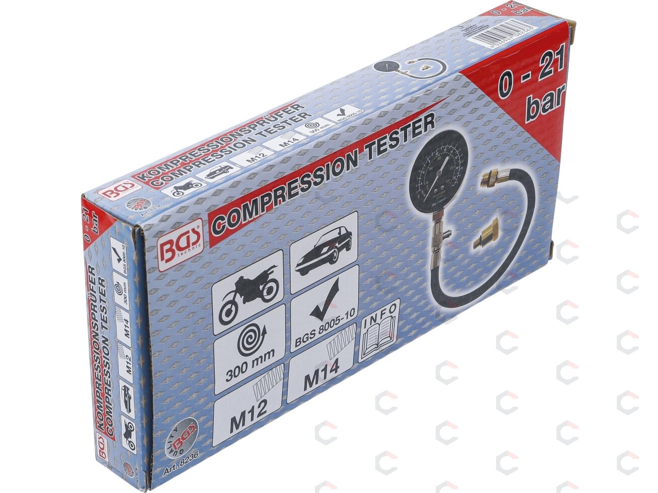 Benzininis kompresijos matuoklis | M12 + M14 (8236) 1
