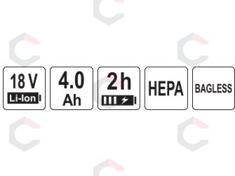 Belaidis dulkių siurblys – lengvas HEPA be maišo – 18 V (YT-85682) 5 Belaidis dulkių siurblys – lengvas HEPA be maišo – 18 V (YT-85682) 5