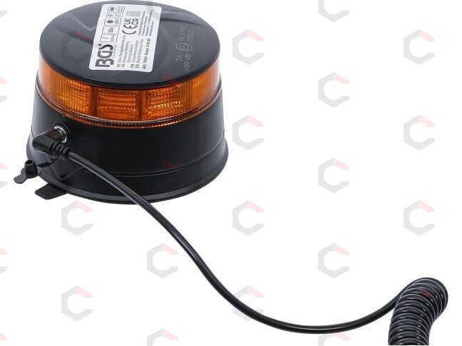 Akumuliatorinis LED įspėjamasis švyturėlis BGS | 12/24 V | Ø 130 mm | magnetinis (70343) 2