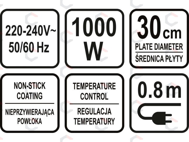 Blynų keptuvė | su nepridegančia kaitinimo plokšte | 1000W (67470) 5 Blynų keptuvė | su nepridegančia kaitinimo plokšte | 1000W (67470) 5