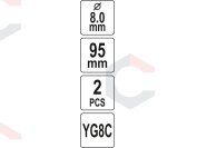 Centro grąžtai | YT-43990 laikikliams | 2 vnt. (YT-43995) 3 Centro grąžtai | YT-43990 laikikliams | 2 vnt. (YT-43995) 3