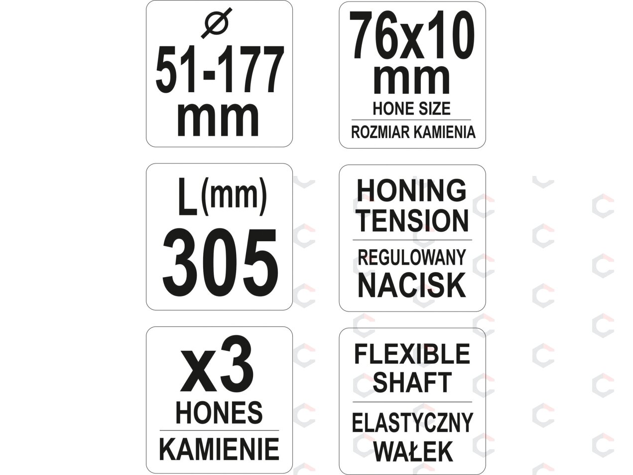 Cilindrų šveitiklis (Honas) 3-kojis | Ø 51 - 177 mm (YT-05812) 4 Cilindrų šveitiklis (Honas) 3-kojis | Ø 51 - 177 mm (YT-05812) 4